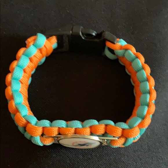 🏈✨MIAMI DOLPHINS NFL BRAIDED PARACORD BRACELET🏈 - Picture 2 of 4